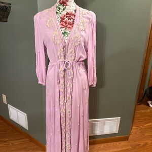 Free People Lilac Embroidered fable dress